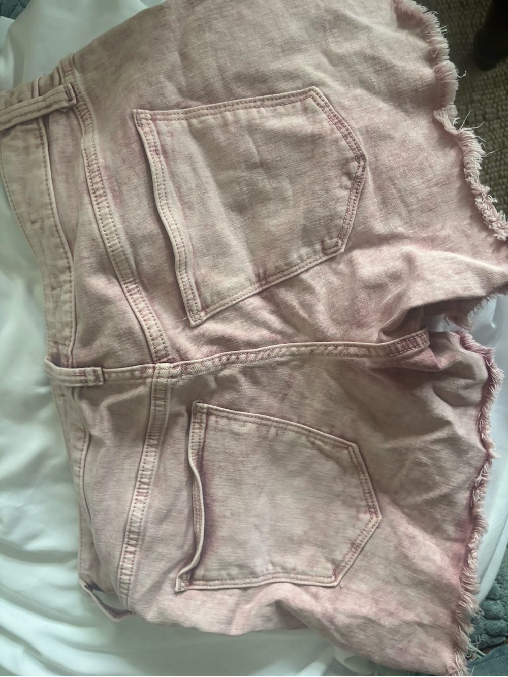 Universal Thread Light Pink Denim Cutoff Shorts with Frayed Hem